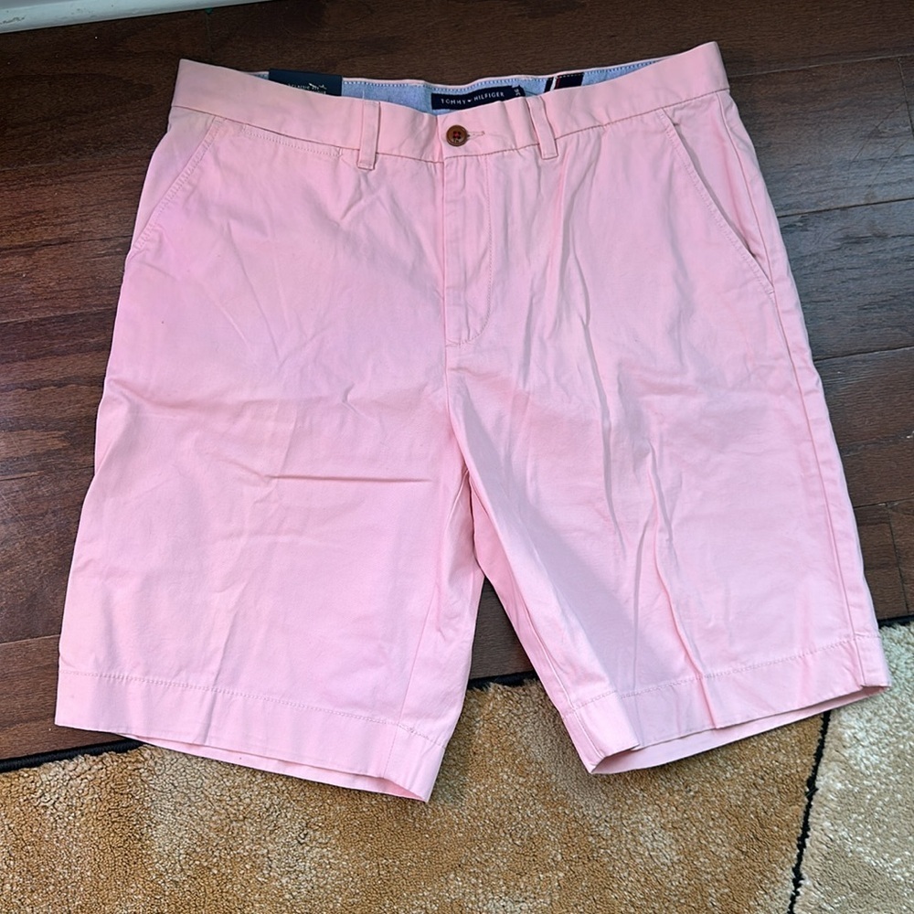 Tommy Hilfiger Pink Flat Front Shorts Classic Fit